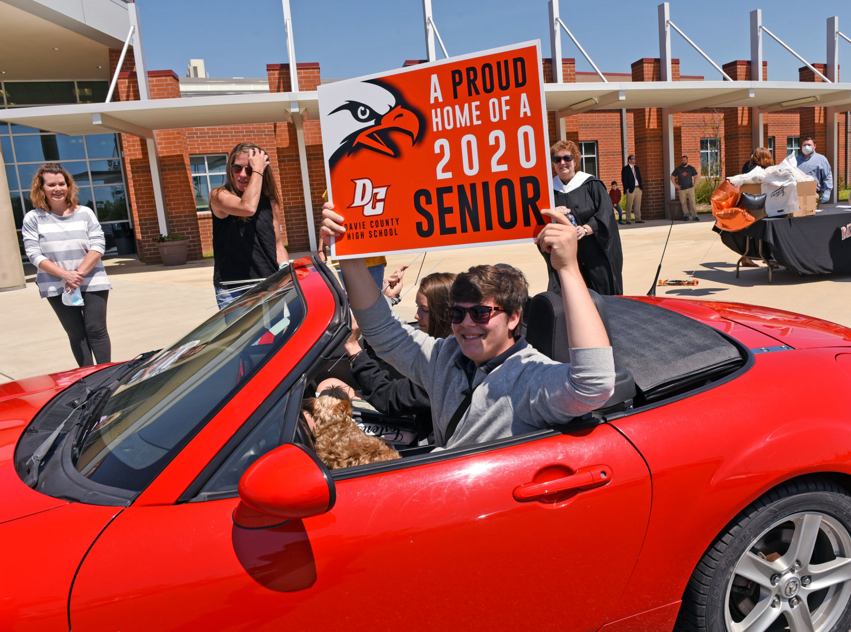 Davie County cap and gown pickup